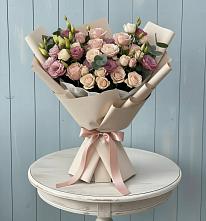 Букет бодрость #REPLACE_PRED# Шексне Букет цветов из:  Розы и Лизиантусы #REPLACE_PRED# Шексне