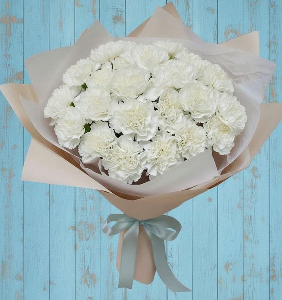 Букет Хрустальное утро в Шексне Букет цветов из: Гвоздики в Шексне