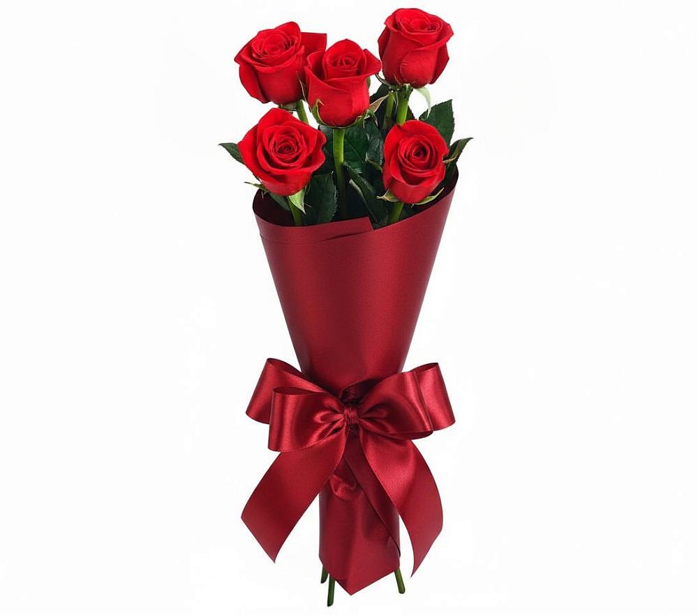 Букет 5 Красных роз Эдлесс Лав в Шексне