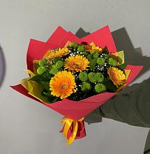 Букет восход солнца #REPLACE_PRED# Шексне Букет цветов из:  Герберы и Хризантемы #REPLACE_PRED# Шексне