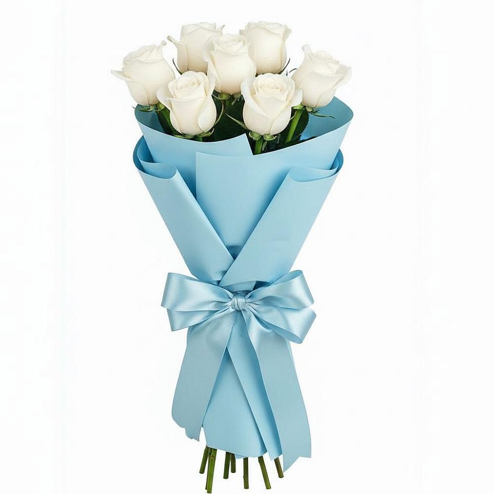 7 Белых роз Проуд в Шексне Букет 7 белых роз Проуд в Шексне