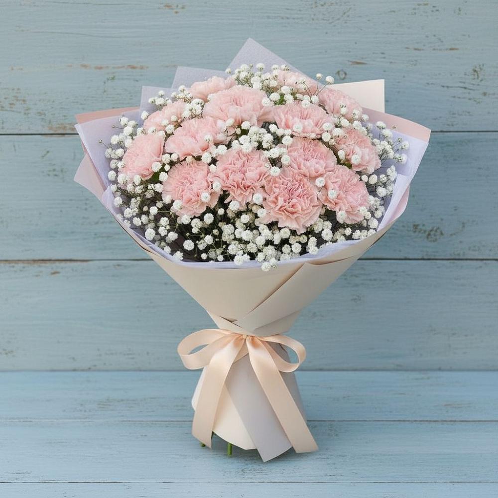 Букет Нежность рассвета в Шексне Букет цветов из: Гвоздики в Шексне