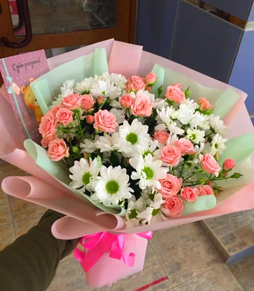 Букет цветов из: Розы и Хризантемы в Шексне