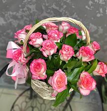 Цветочная композиция из Розы в корзине #REPLACE_PRED# Шексне