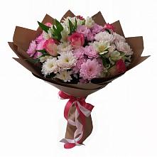 Букет цветов из:  Хризантемы, Альстромерии и Розы в Шексне