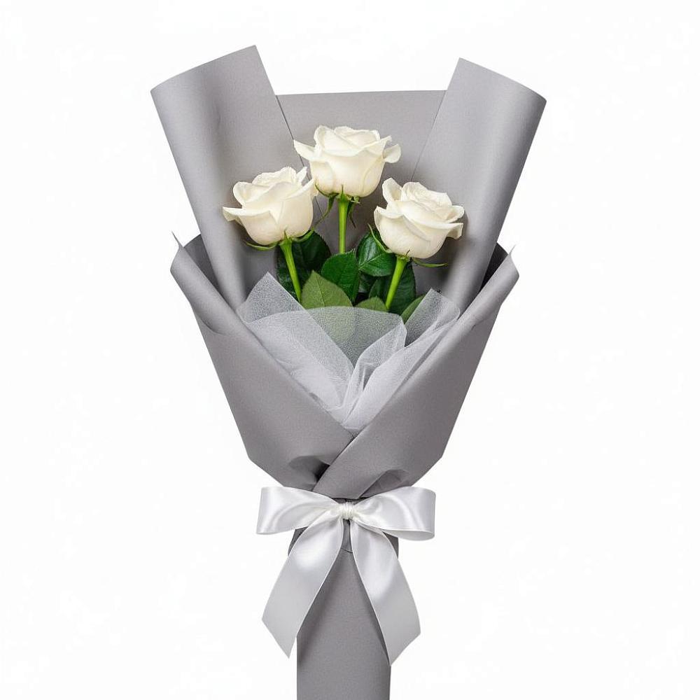 Букет 3 белые розы в Шексне