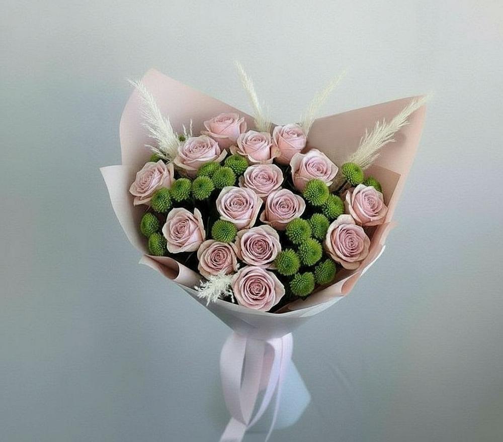 Букет доброе утро в Шексне Букет цветов из: Розы и Хризантемы в Шексне