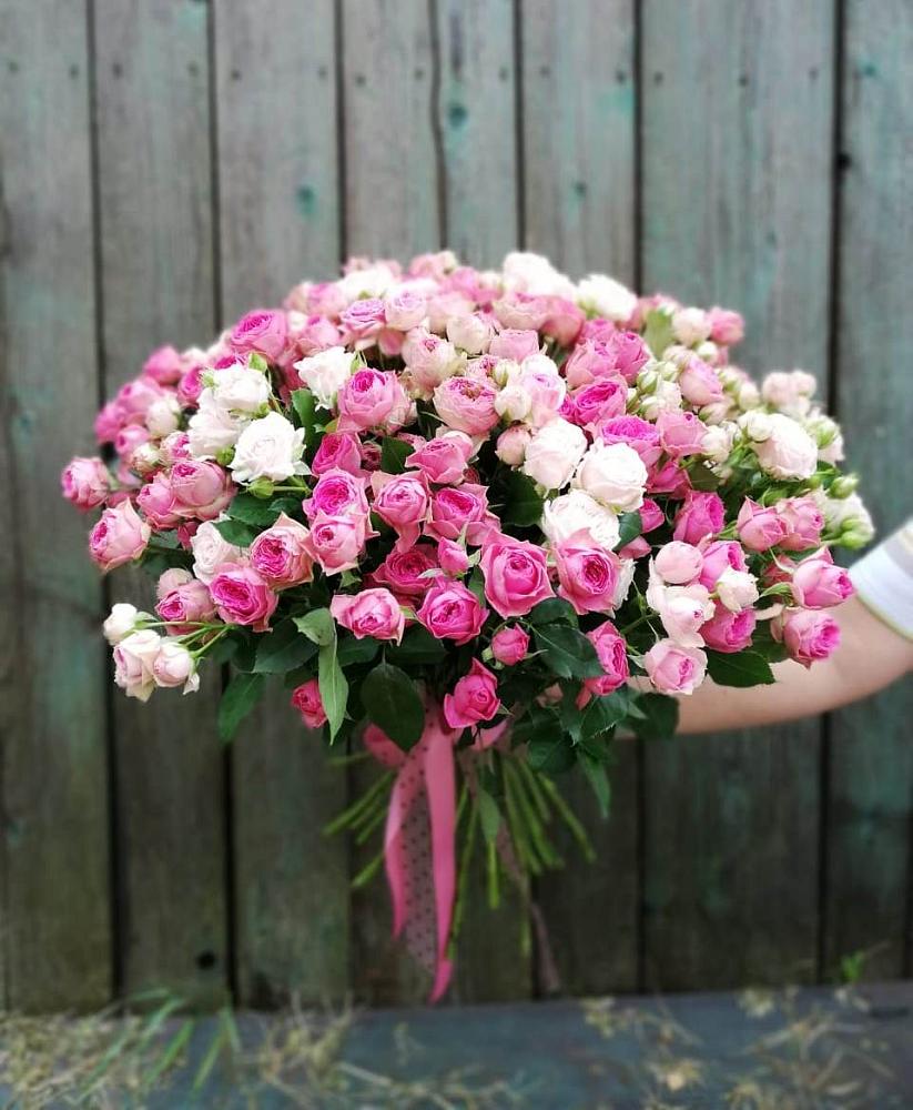 Розовые кустовые розы Натали и Лав Лидия в Шексне Букет Розовые кустовые розы Натали и Лав Лидия в Шексне