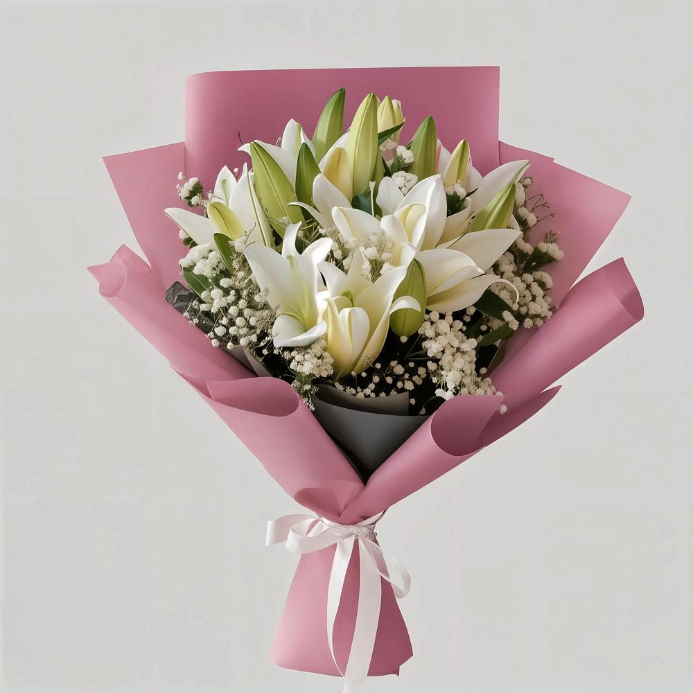 Букет Лилии в розовом в Шексне Букет цветов из: Лилии в Шексне