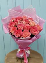15 Розовых роз Равель в Шексне Букет 15 Розовых роз Равель в Шексне