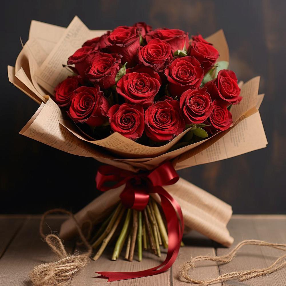 Букет 17 Красных роз Эдлесс Лав в Шексне